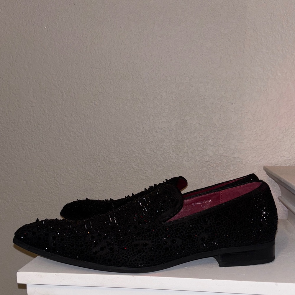 Black Studded Loafers